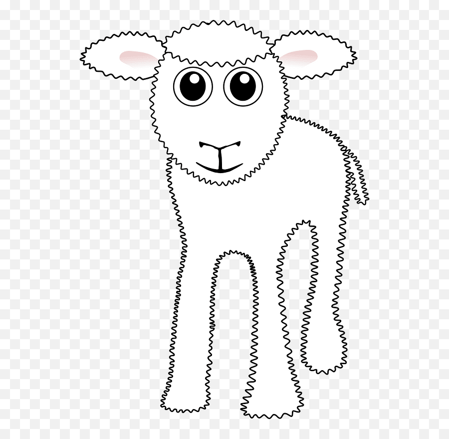 Sheep Black And White Funny White Lamb - Dessin Facile D Un Agneau Emoji,Lamb Clipart