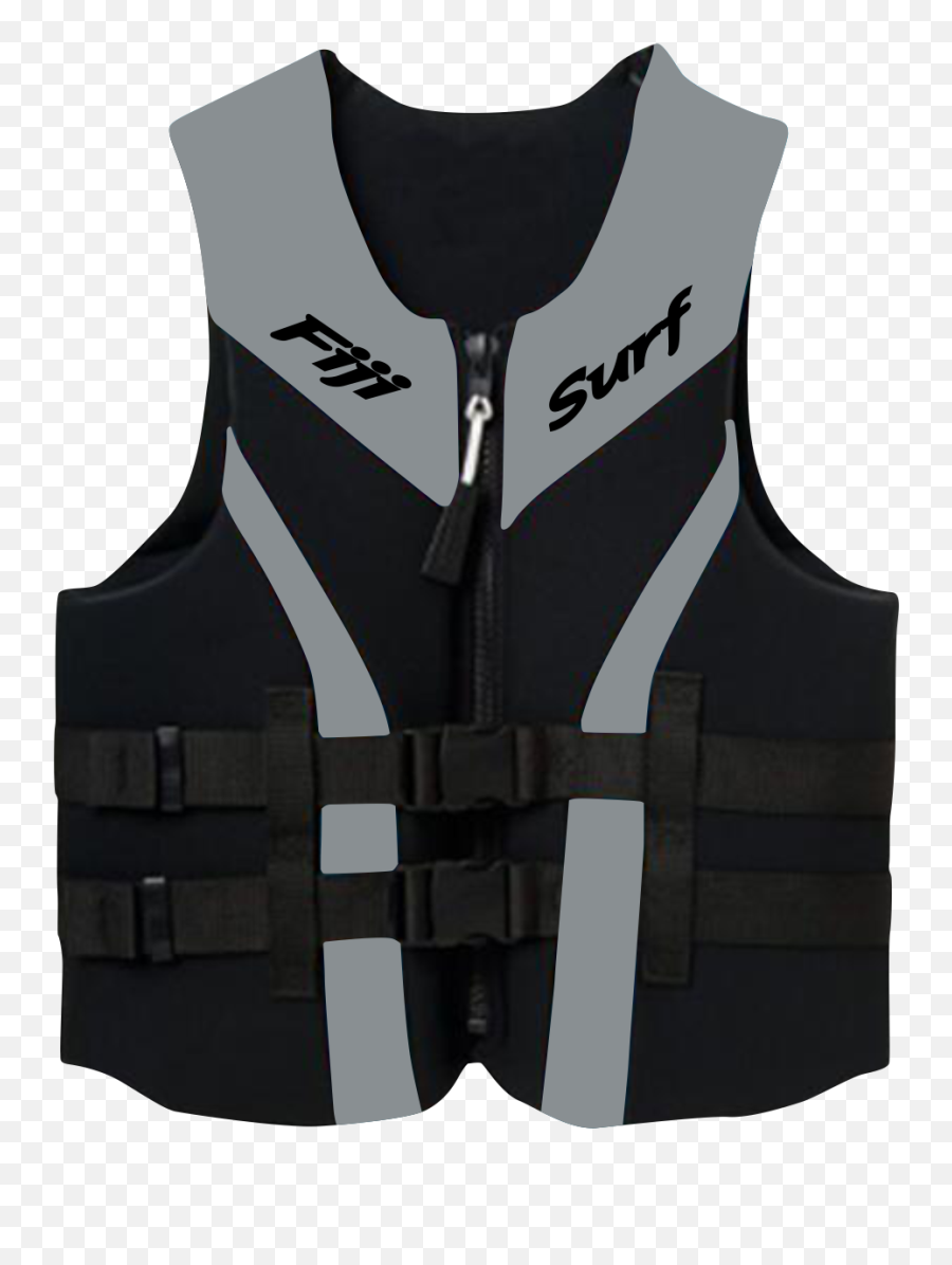 Fiji Surf Blackgrey Life Jacket Cyclone Logo - Vest Emoji,Vest Clipart Black And White