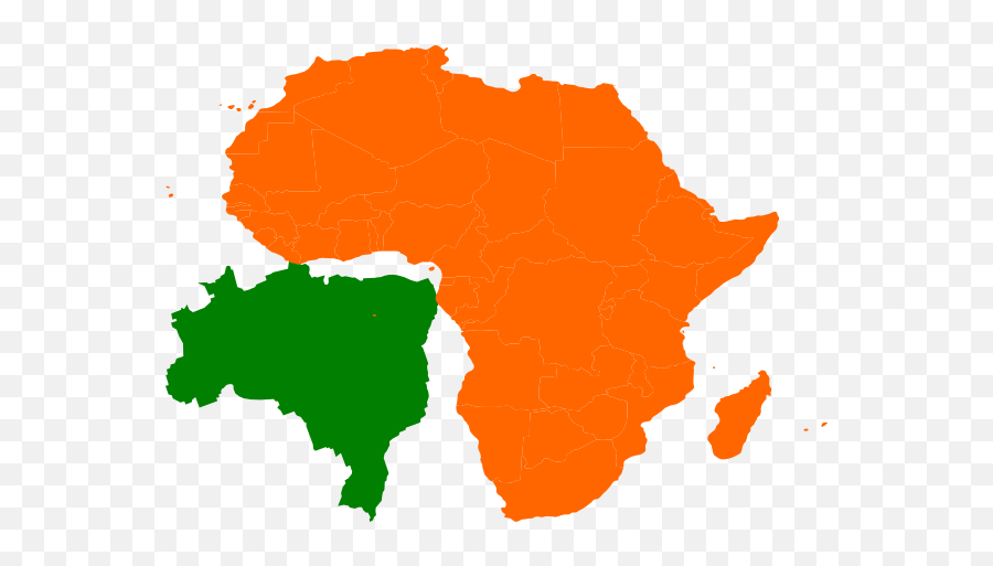 Africa Brazil Map Clip Art At Clkercom - Vector Clip Art Africa And Brazil Map Emoji,Africa Clipart