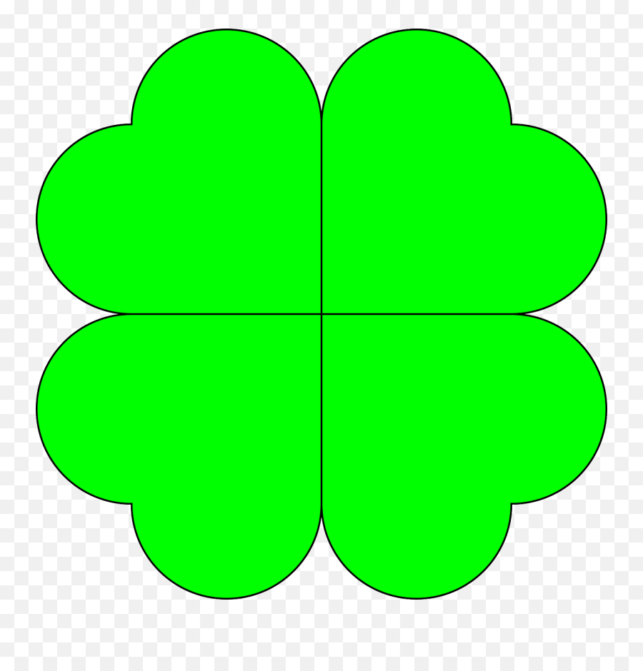 Four Leaf Clover Clipart - Four Leaf Clover Clipart No Stem Emoji,Four Leaf Clover Clipart