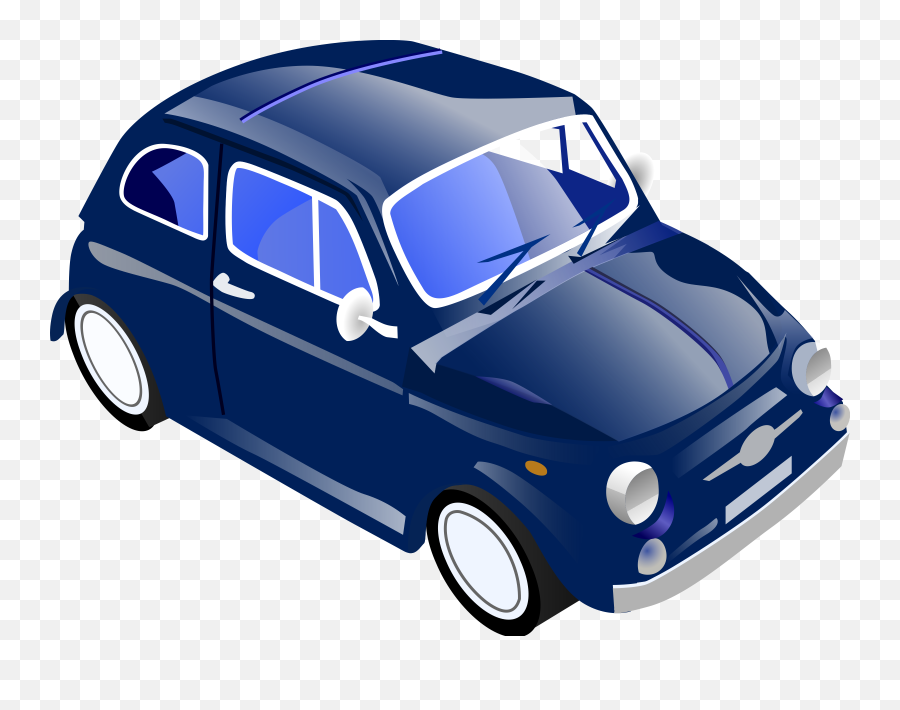 Dark Blue Fiat 500 Car Clipart Free Download Transparent - Toy Car Png Clipart Emoji,Muscle Car Clipart