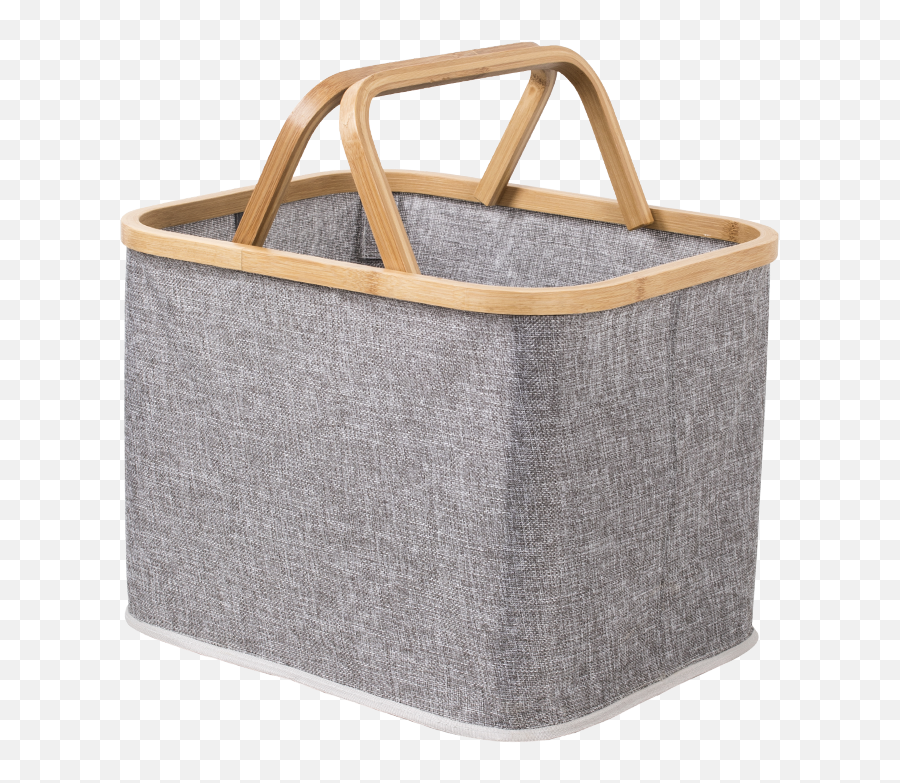 Cotton U0026 Canvas Laundry Basket Woven Storage Hamper With Bamboo Frame Storage Laundry Basket U0026 Two Holders - Buy Storage Laundry Basketwoven Storage Solid Emoji,Bamboo Frame Png