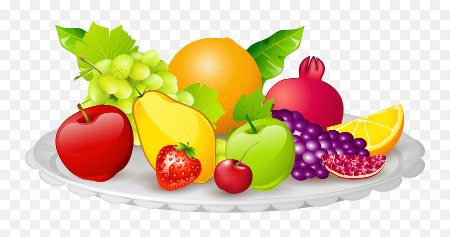 Plate With Fruits Png Clipart Image - Fruits Clipart Png Emoji,Plate Clipart