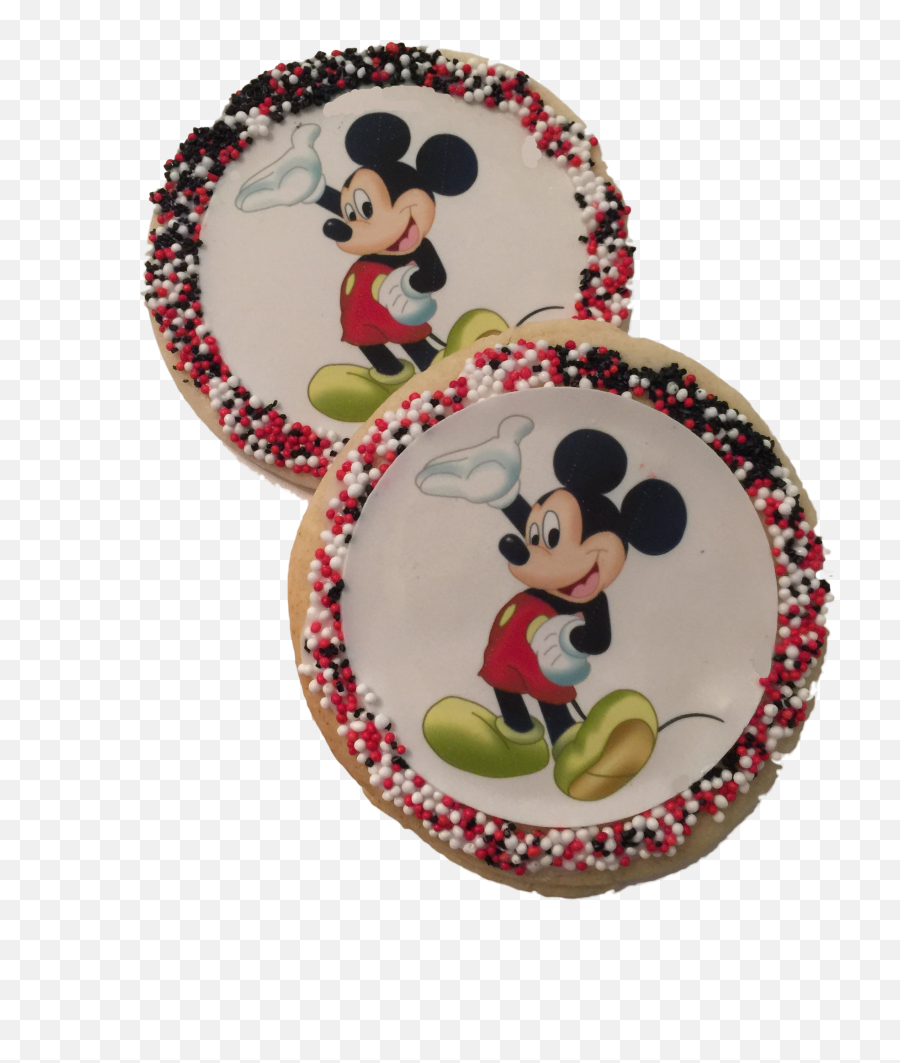Mickey Mouse Sugar Cookies With Nonpareils Emoji,Plate Of Cookies Png
