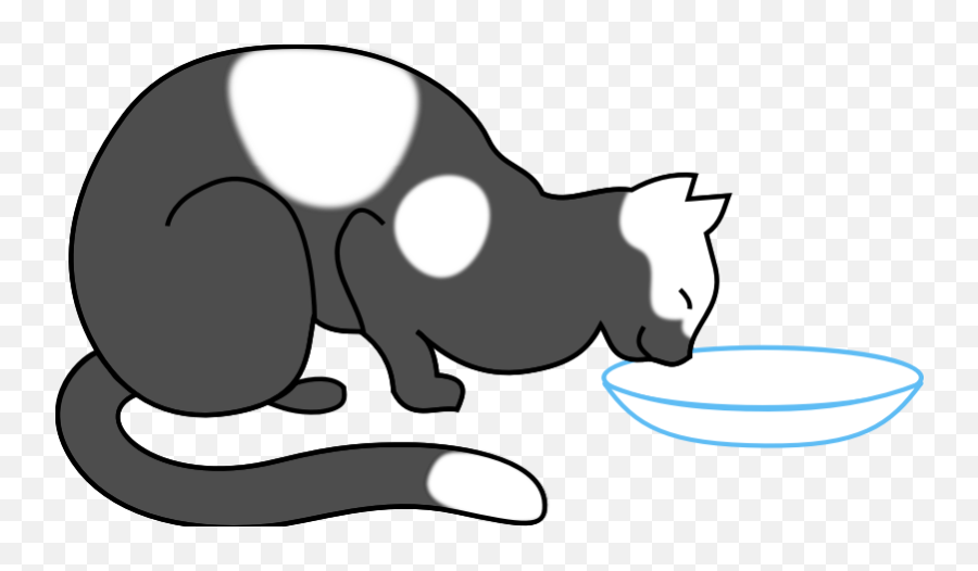 Download Greed - Cat Drinking Milk Clipart Full Size Png Emoji,Dairy Clipart Black And White