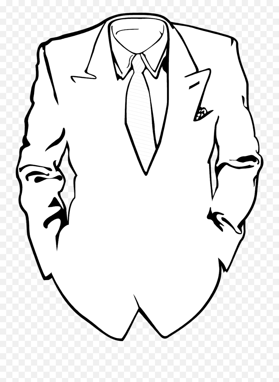 Suit Clipart Black And White - Suit And Tie Drawing Emoji,Suit Clipart