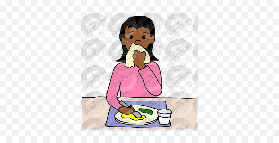 Napkin Picture For Classroom Therapy - Use Napkin While Eating Clipart Emoji,Napkin Clipart