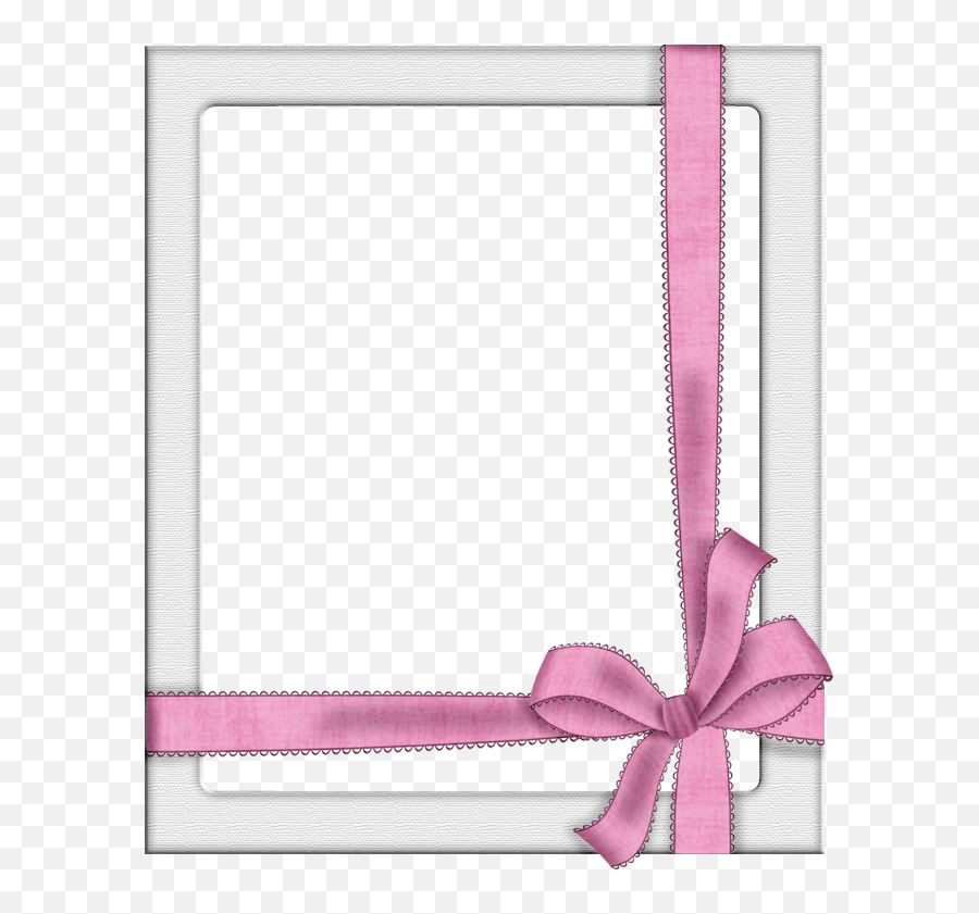 Transparent Silver Frame With Pink Bow - Borders And Frames Pink Ribbon Border Design Emoji,Silver Frame Png
