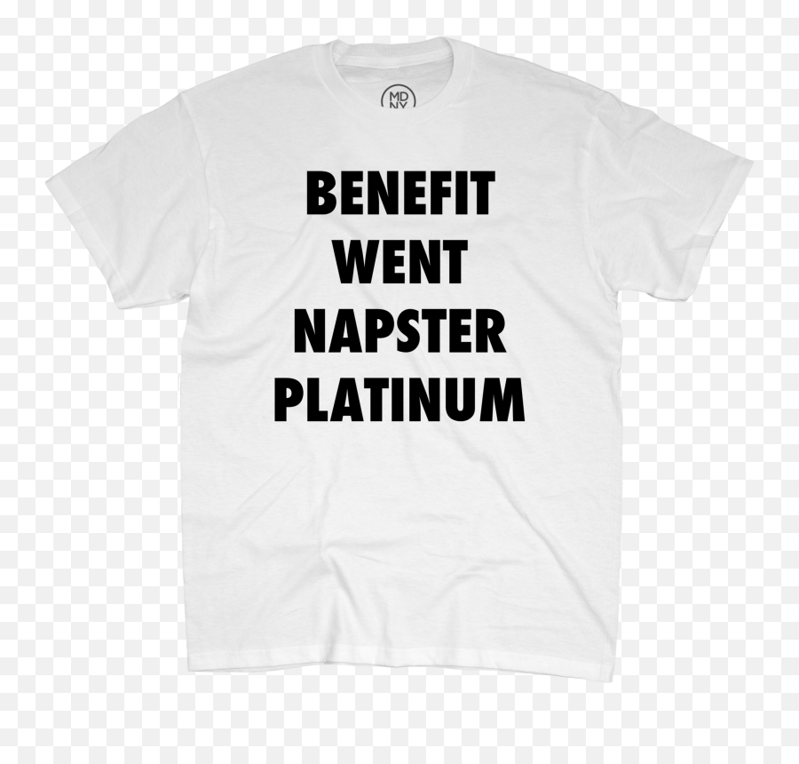 Benefit - Benefit Went Napster Platinum Tshirt Black On White Emoji,Napster Logo Png