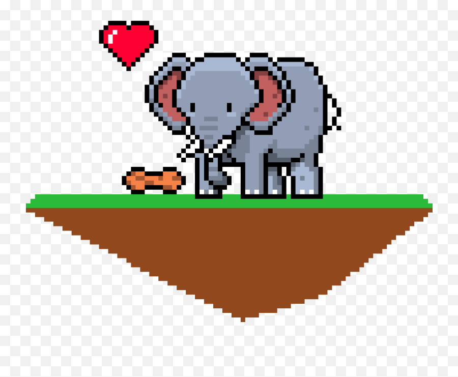 The Cute Elephant - Elephant Pixel Art Clipart Full Size Emoji,Cute Elephant Clipart