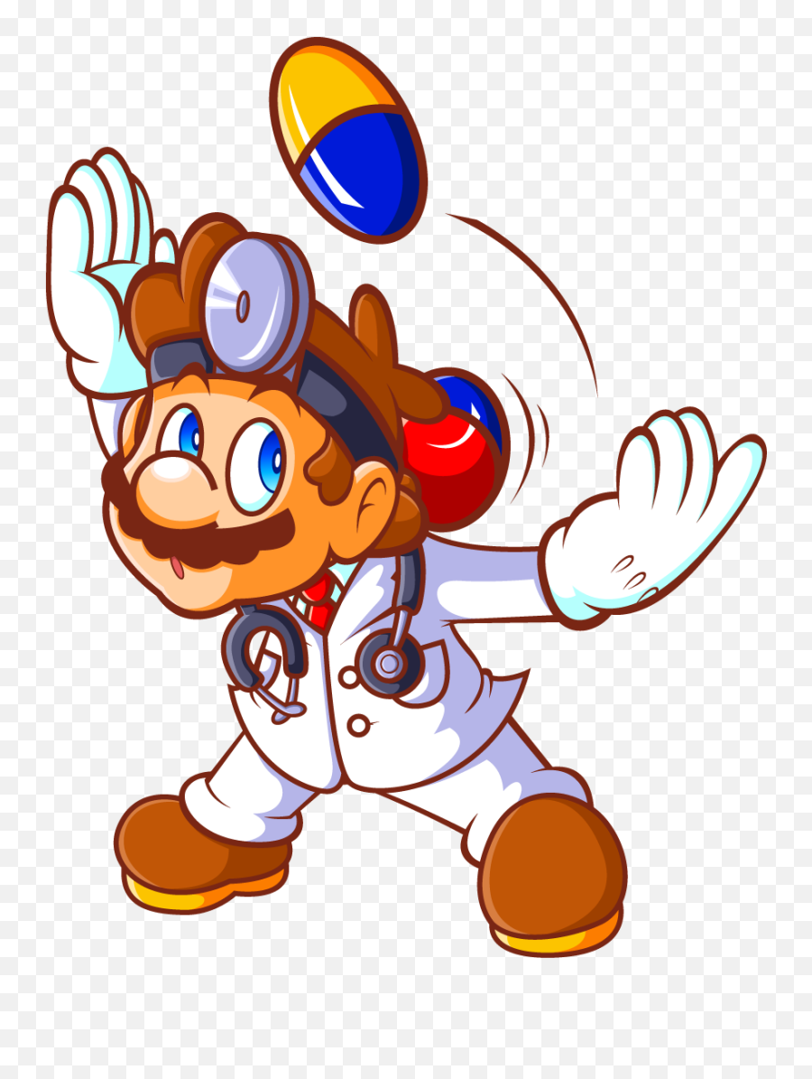 Download Mario Juggling - Dr Mario Fan Art Full Size Png Emoji,Juggling Clipart