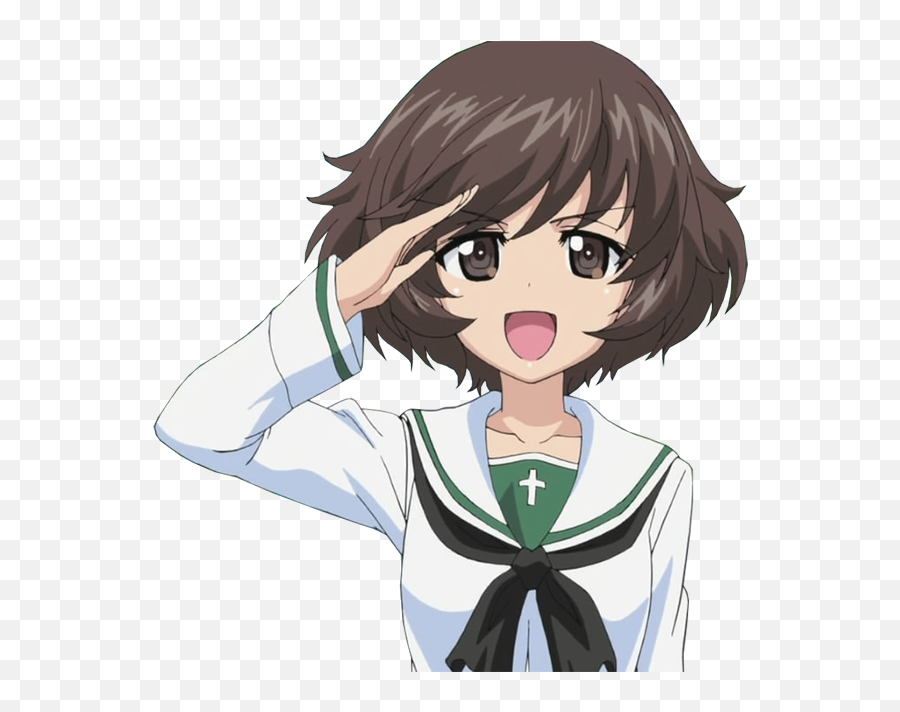 Download Yukari Salute - Yukari Girl Und Panzer Png Image Emoji,Salute Png