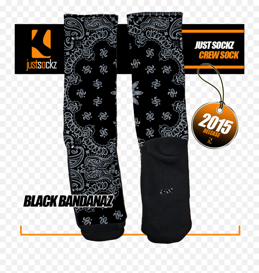 Black Bandana Custom Socks By Justsockz Emoji,Black Bandana Png