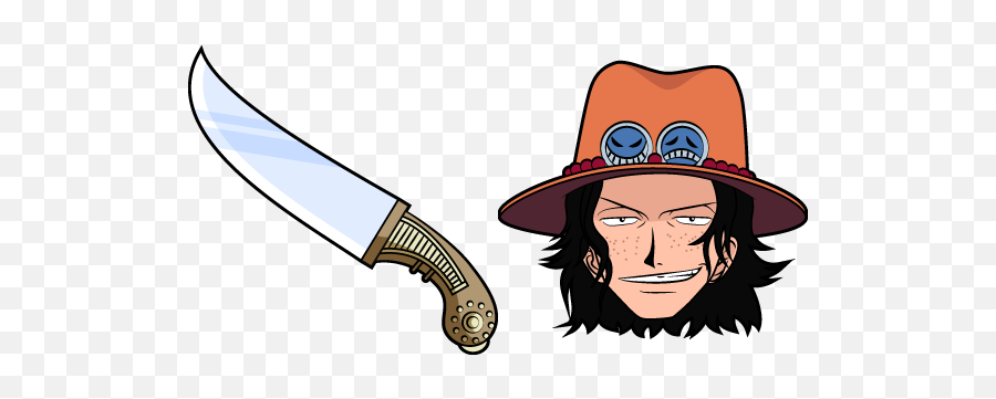 One Piece Portgas D Ace And Knife Cursor U2013 Custom Cursor Emoji,One Piece Png