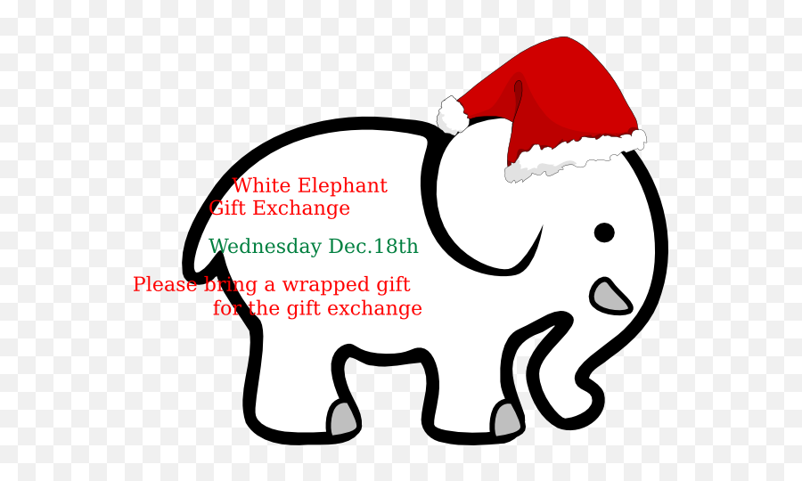 White Elephant With Red Bow Clip Art At Clkercom - Vector Emoji,White Elephant Clipart