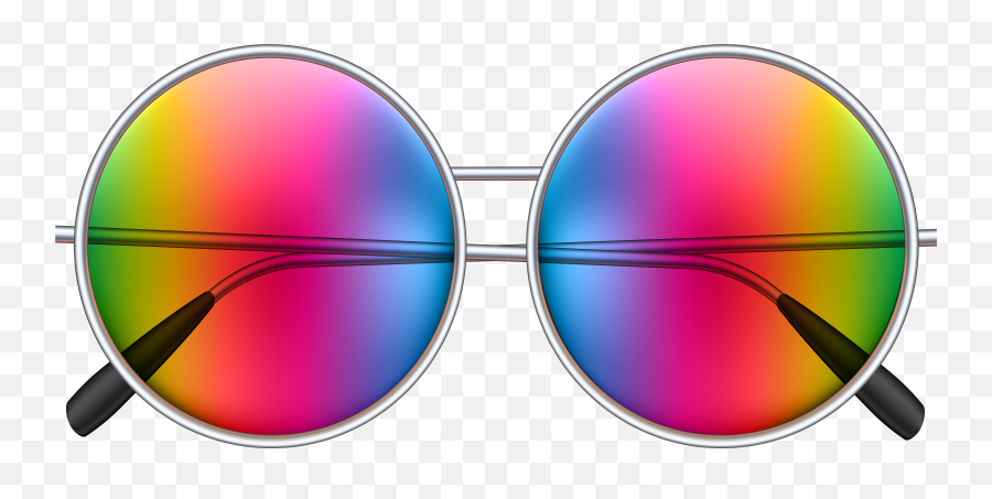 Download Colorful Sunglasses Clipart Png Photo - Round Transparent Hippie Glasses Png Emoji,Sunglasses Clipart