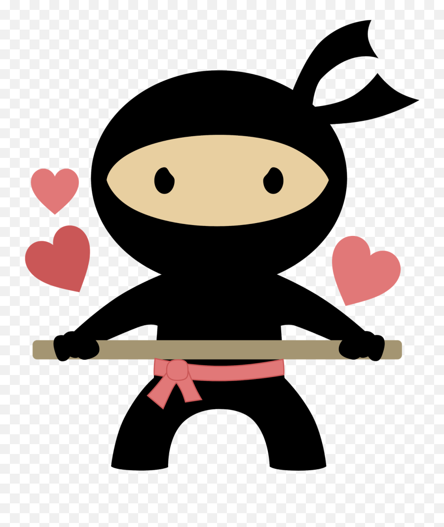 Ninja In Love Clipart - Cute Ninja Clipart Emoji,Ninja Clipart
