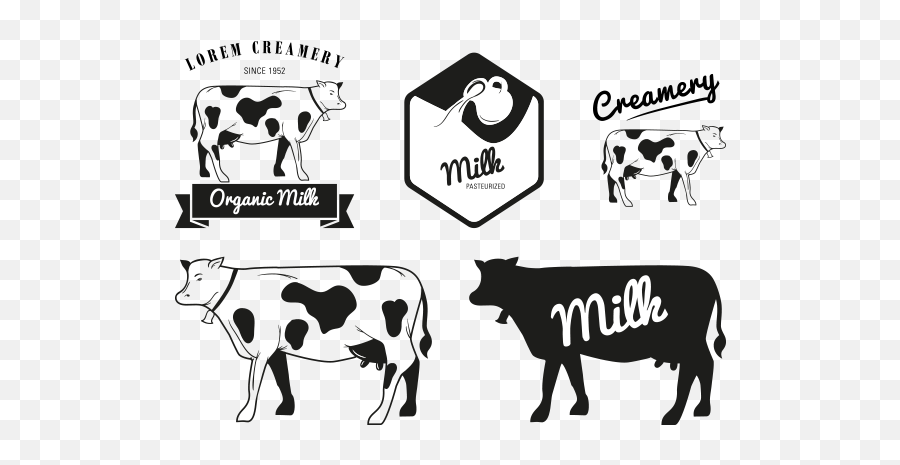 Milk Holstein Friesian Cattle Dairy Cattle Logo - Milk Cow Language Emoji,Cow Logo