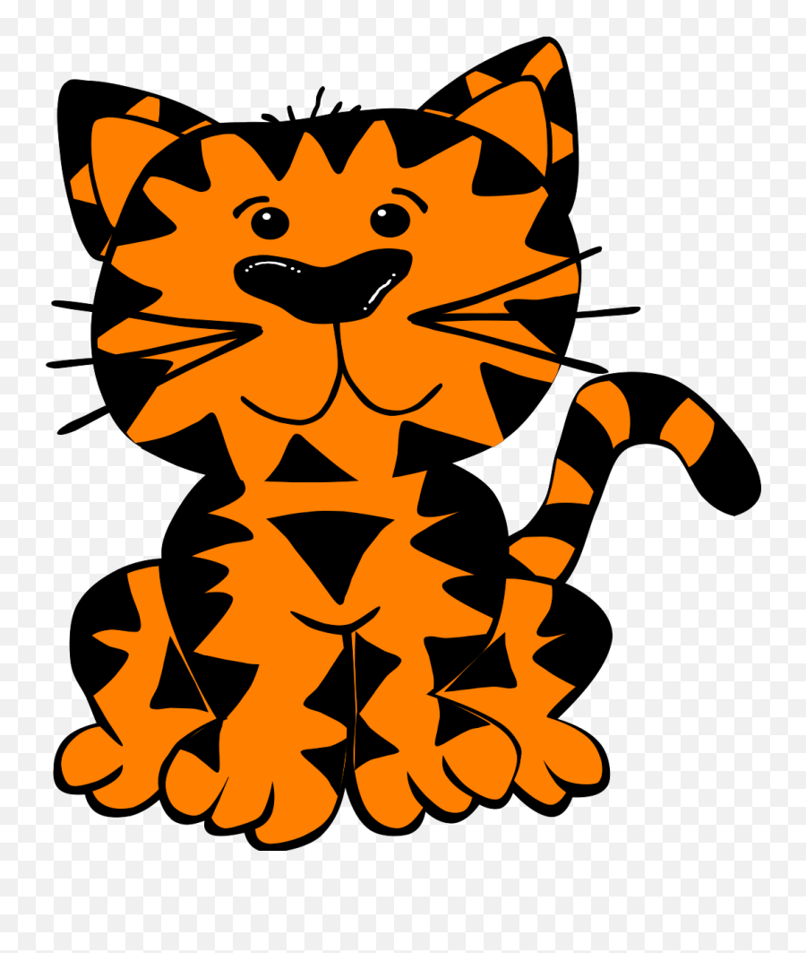 Tiger Clip Art At Vector Clip Art Free - Clipartix Orange Tiger Clipart Emoji,Tiger Clipart Black And White
