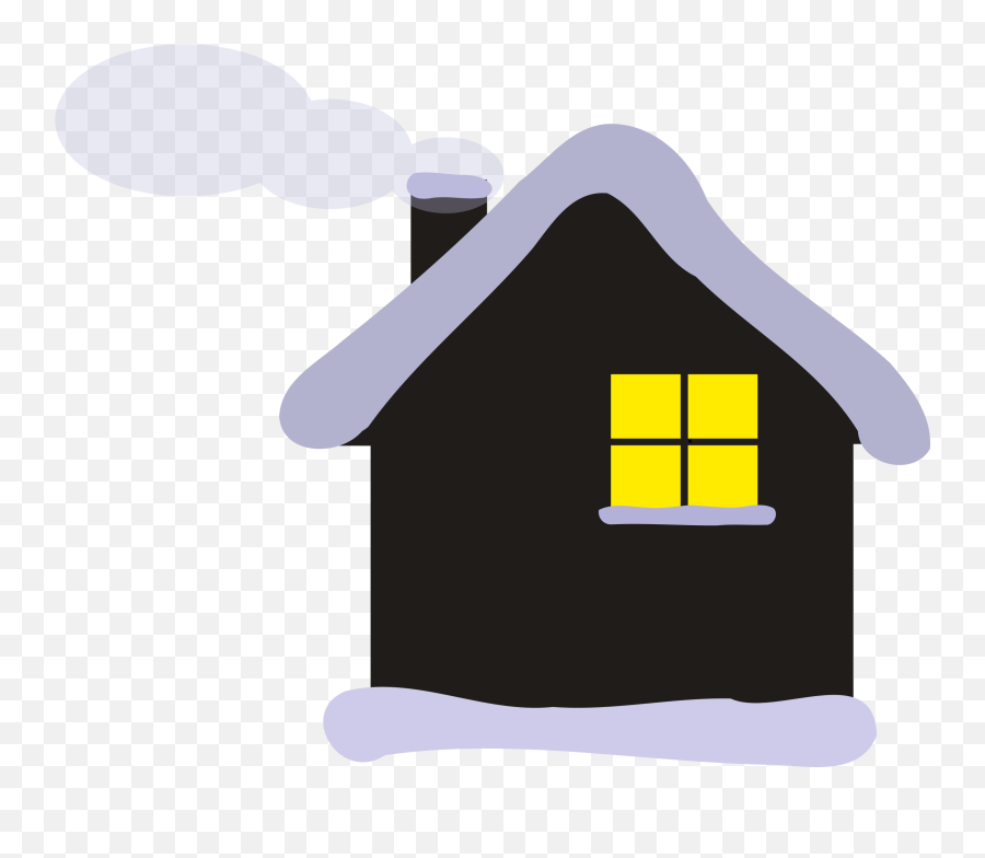 Winter Clipart Winter Cottage - House In Winter Clipart Winter House Clip Art Emoji,Winter Clipart