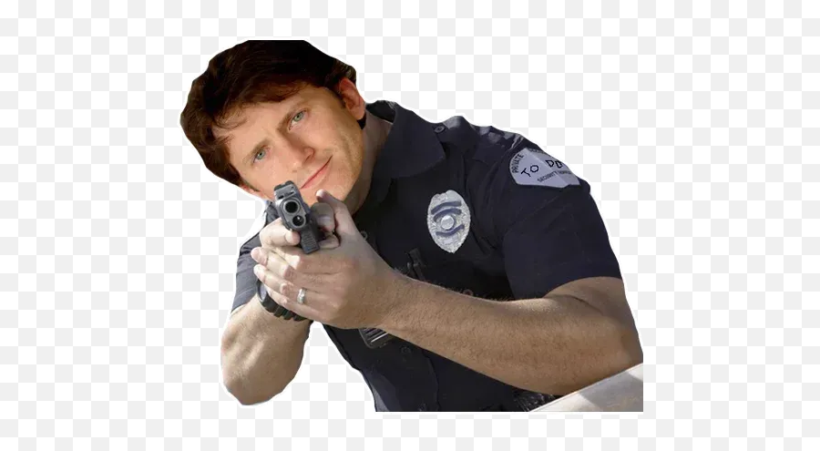 Todd Howard 2 Whatsapp Stickers - Police Officer Pointing Gun Emoji,Todd Howard Transparent