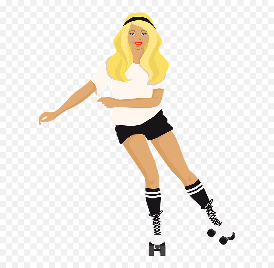 Roller Skating Clipart - Transparent Girl Roller Skating Clipart Emoji,Roller Skates Clipart