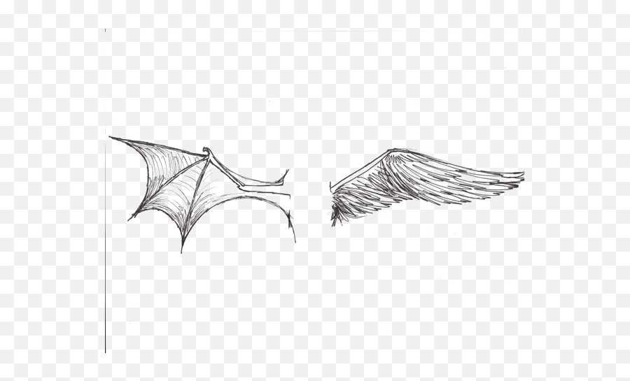 Free Half Wings Transparent Background - Half Demon Half Angel Wings Emoji,Wings Transparent Background