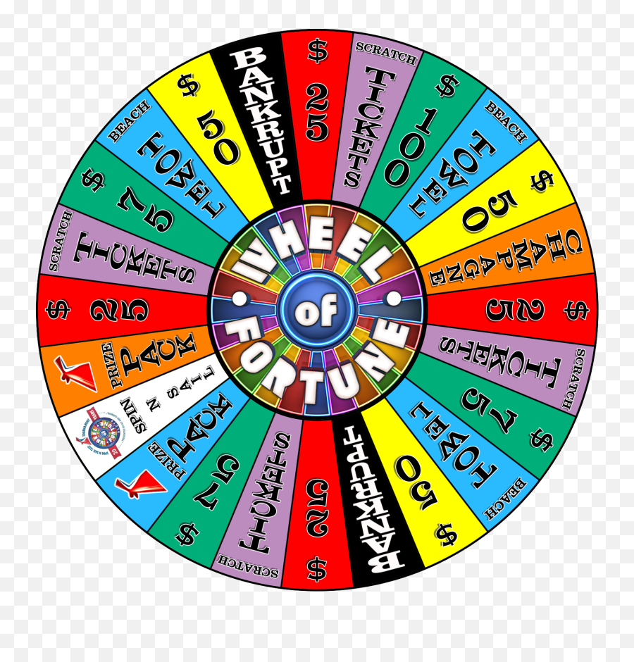 Full Color Decal Wheel Of Fortune - Wheel Of Fortune Slot Clipart Emoji,Carnival Games Clipart