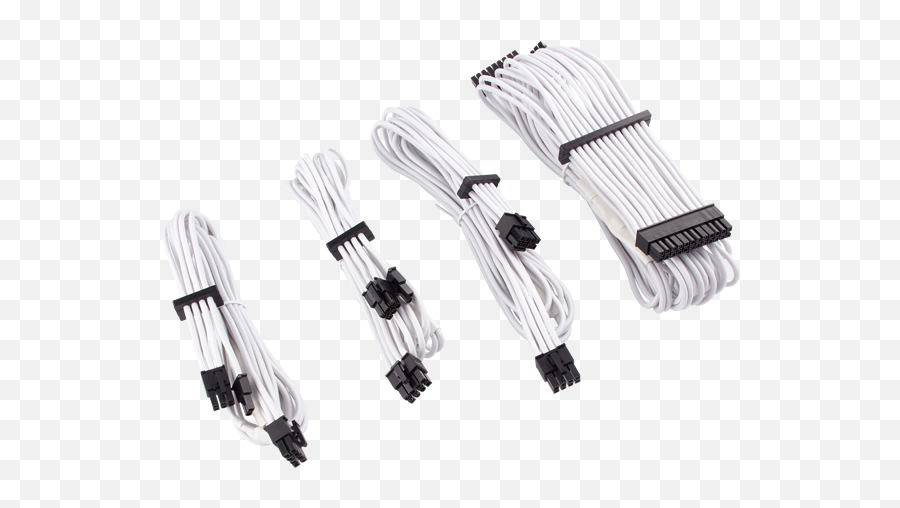 Premium Individually Sleeved Psu Cables Starter Kit Type 4 Gen 4 U2013 White Emoji,Cables Png