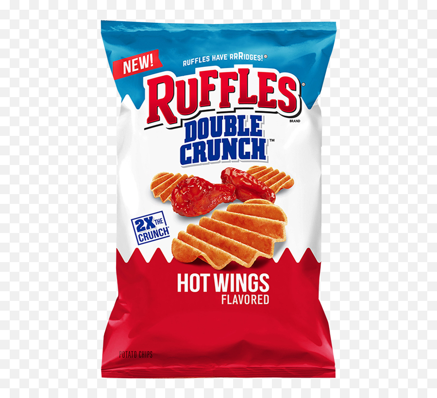 Ruffles Double Crunch Hot Wings Flavored Potato Chips - Double Crunch Ruffles Emoji,Buffalo Wild Wings Logo