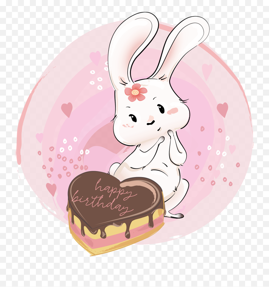 Cute Bunny With Her Birthday Cake Clipart Free Download Emoji,Free Birthday Cake Clipart
