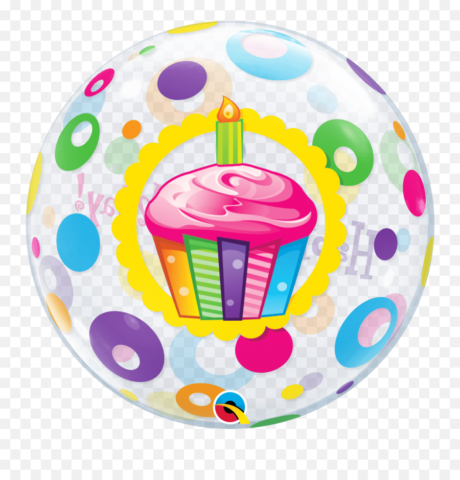 22 Birthday Cupcake U0026 Dots Bubble Balloon Emoji,Birthday Cupcake Png