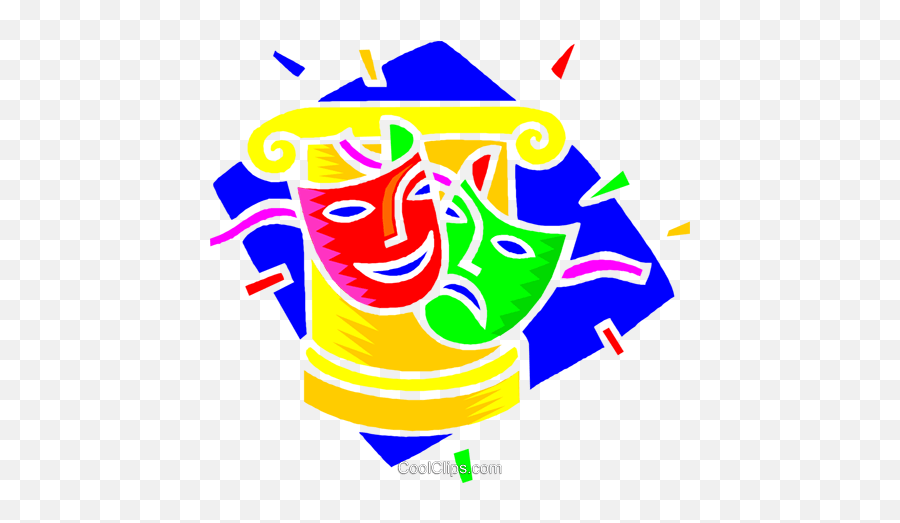 Theatre Drama Royalty Free Vector Clip Art Illustration Emoji,Theatre Masks Clipart