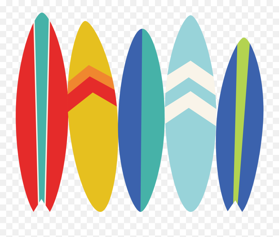 Surfboards Svg Cut Snap - Surfboard Svg Clipart Full Size Simple Surf Board Clip Art Emoji,Surfboard Clipart