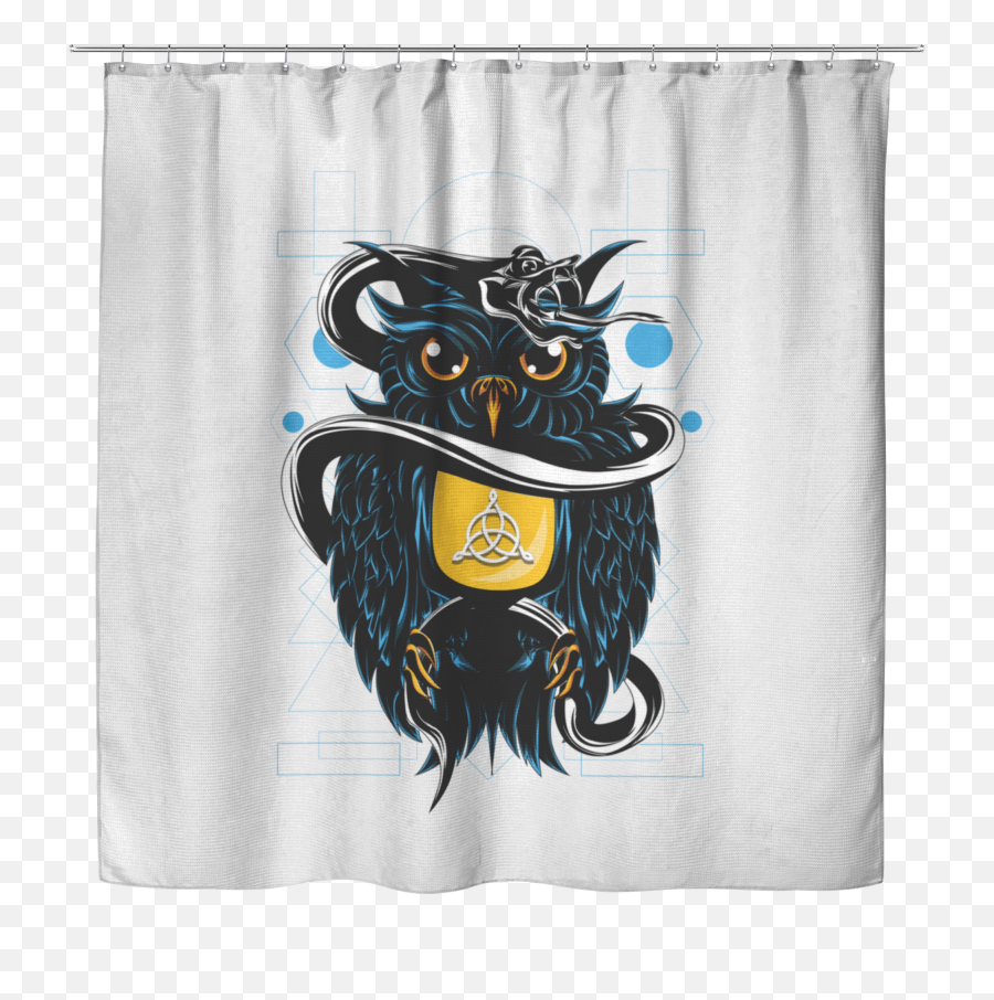 Triquetra Snake Owl Shower Curtain - The Moonlight Shop Emoji,Transparent Shower Curtain With Design