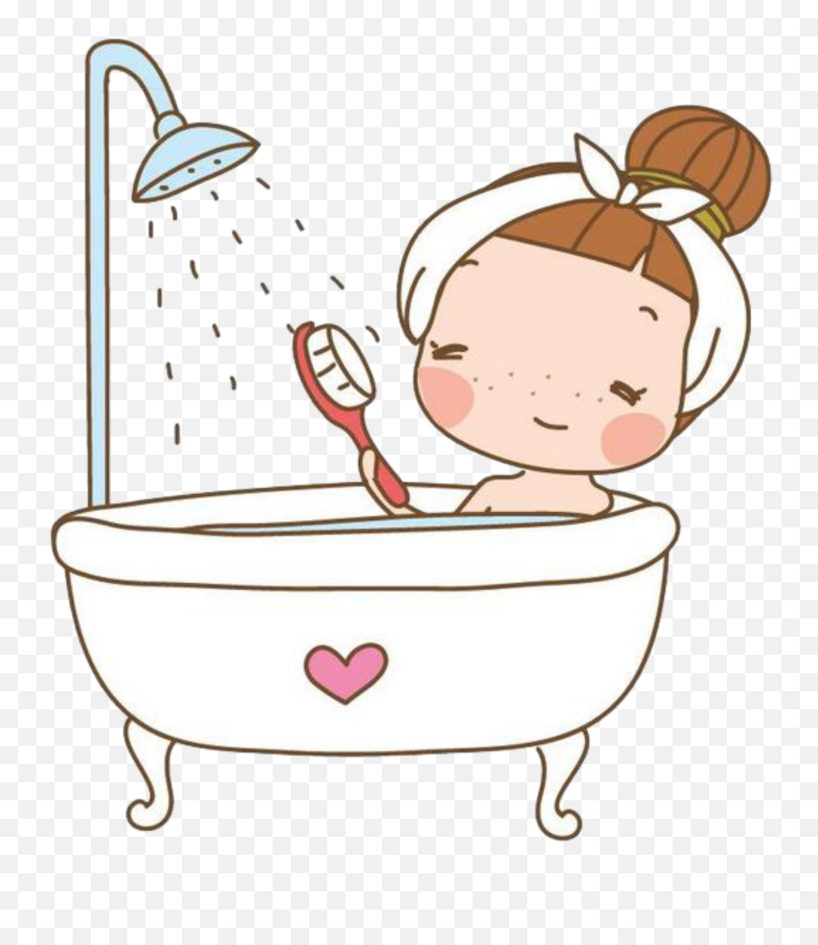 Ftestickers Clipart Girl Bathtub - Plumbing Emoji,Bathtub Clipart