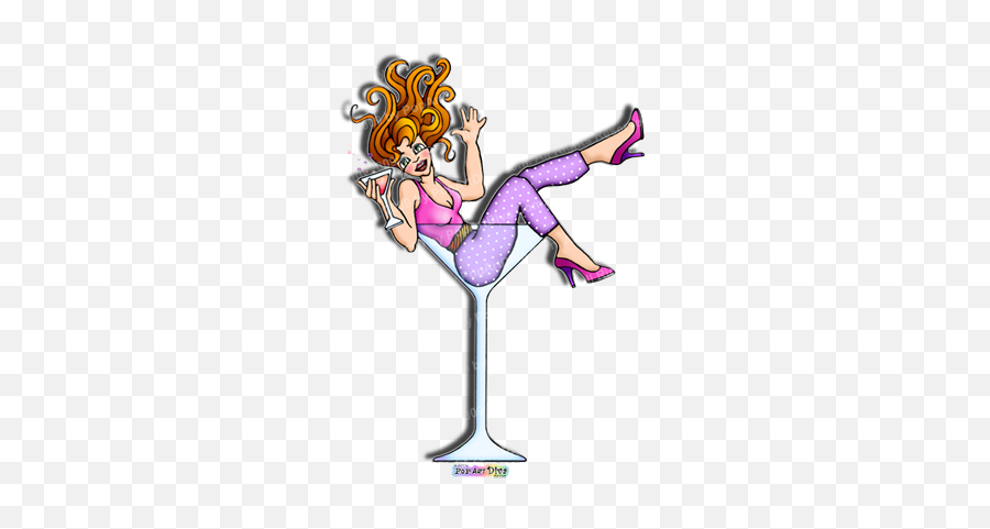 Download Glasses Clipart Martini - Cartoon Girl In Cocktail Glass Emoji,Martini Glass Clipart