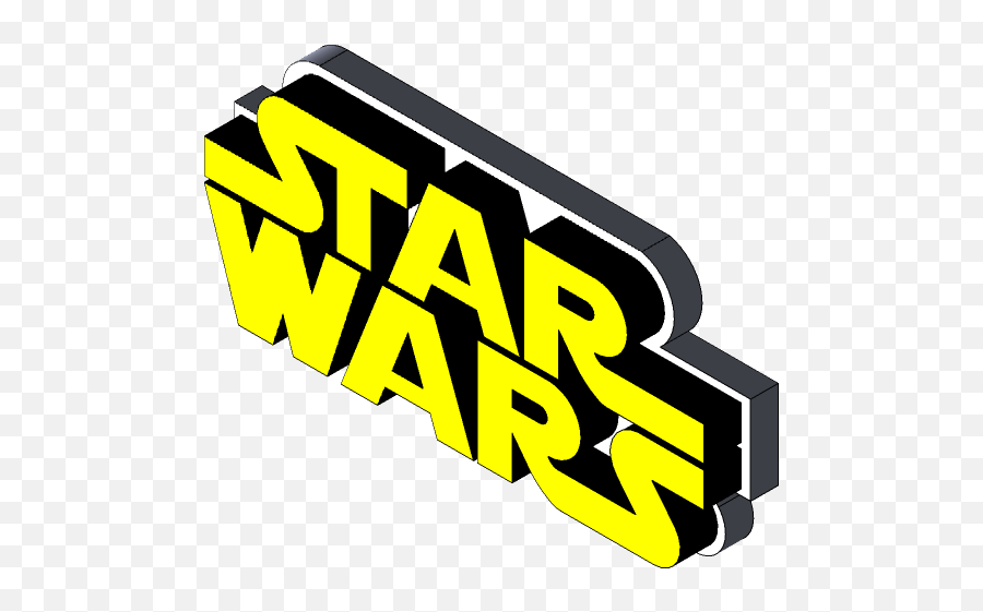 Star Wars Logo 3d Cad Model Library Grabcad - Horizontal Emoji,Star Wars Logo