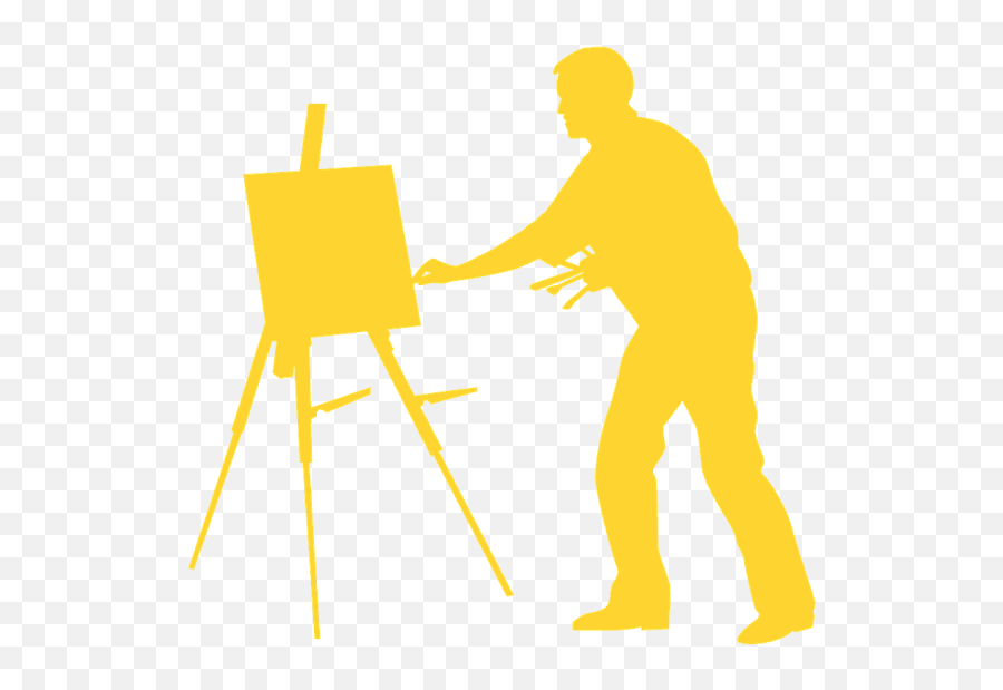 Silhouette Construction Painter Painter - Easel Emoji,Painter Clipart