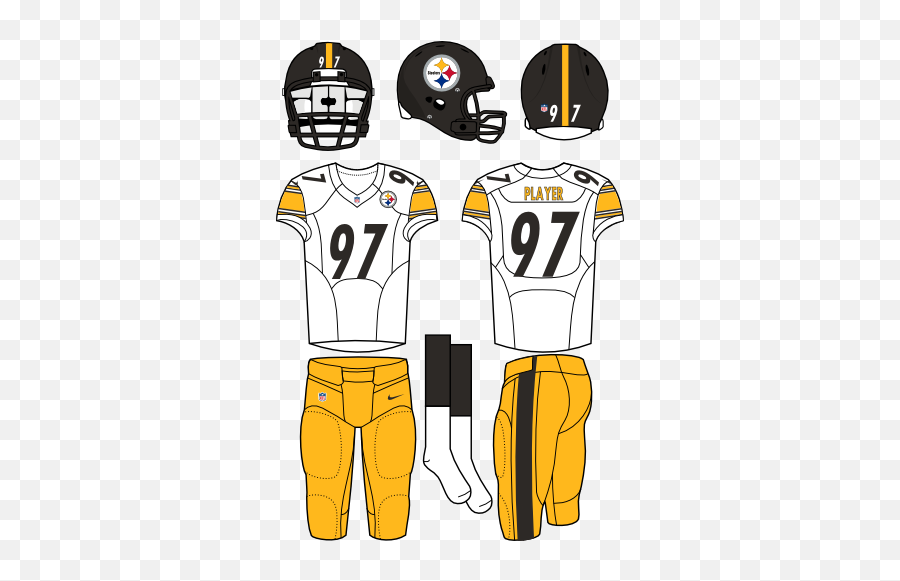 Pittsburgh Steelers Road Uniform - National Football League Pittsburgh Steelers Away Uniforms Emoji,Steelers Logo