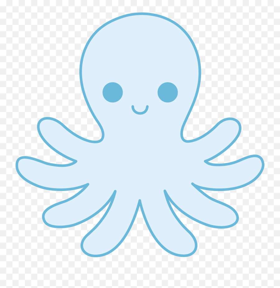 Cute Blue Octopus - Blue Cute Octopus Clipart Emoji,Squid Clipart