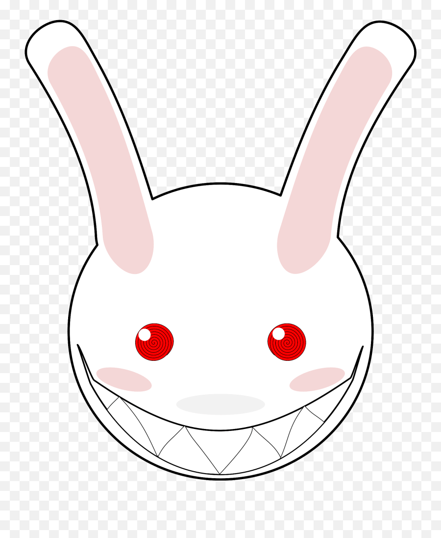 Creepy Rabbit Face Clipart - Creepy Rabbit Smile Emoji,Creepy Smile Png