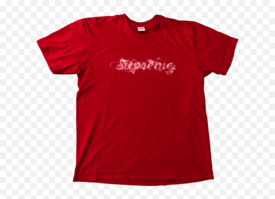 Supreme Red Smoke T - Shirt Size Xlarge Short Sleeve Emoji,Red Smoke Png