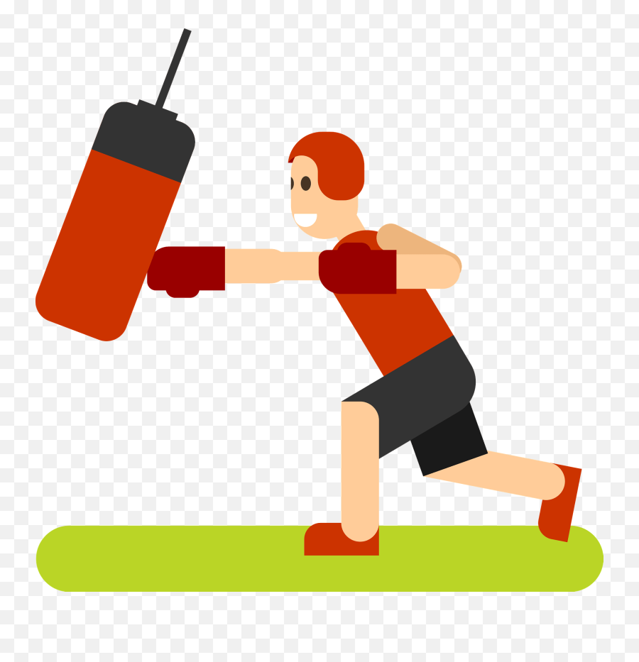 Boxer Punching Sack Clipart - Boxer Punching Clipart Emoji,Boxing Clipart