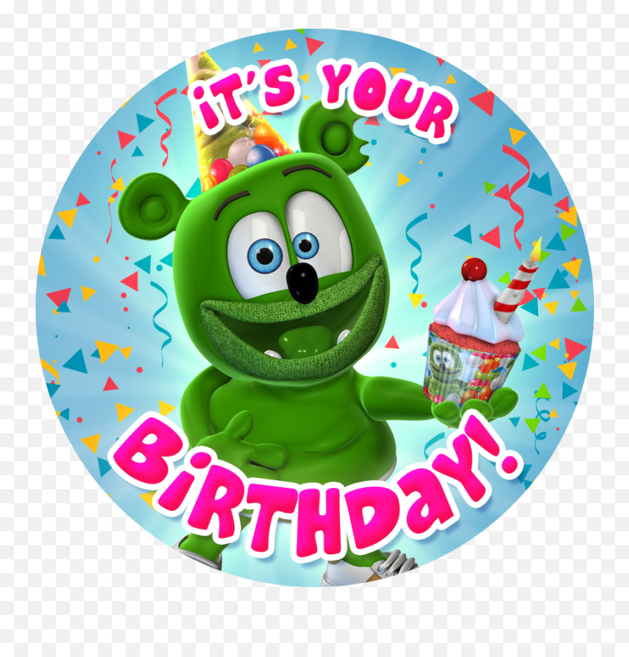 Gummibär The Gummy Bear Itu2019s Your Birthday Button - Gummy Bear Cartoon Birthday Emoji,Gummy Bear Clipart