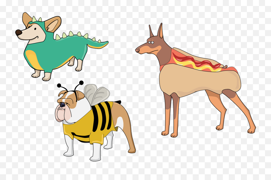 Funny Dog Halloween Costumes - Dog In Costume Illustration Emoji,Halloween Costume Clipart