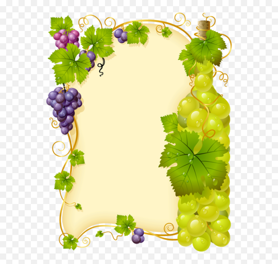 Parchment Et Labels - Page 17 Grapes Flower Frame Vine Hojas Decoradas De Uvas Emoji,Vine Clipart