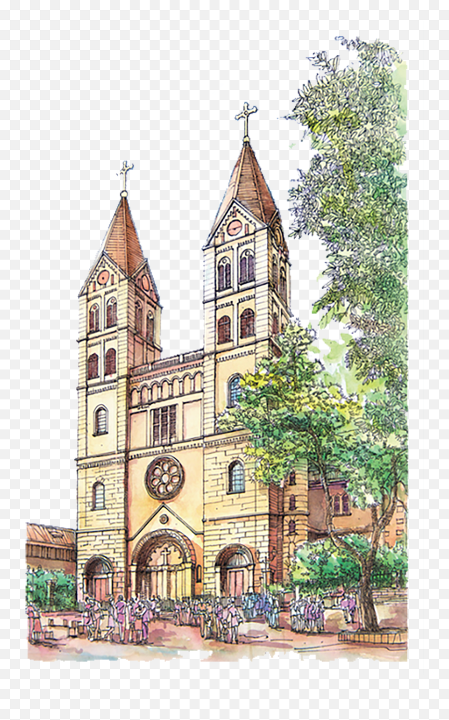 Download Europe Catholic Material Watercolor Architecture - Holy Indemnity Ireland Cathedral Emoji,Europe Clipart