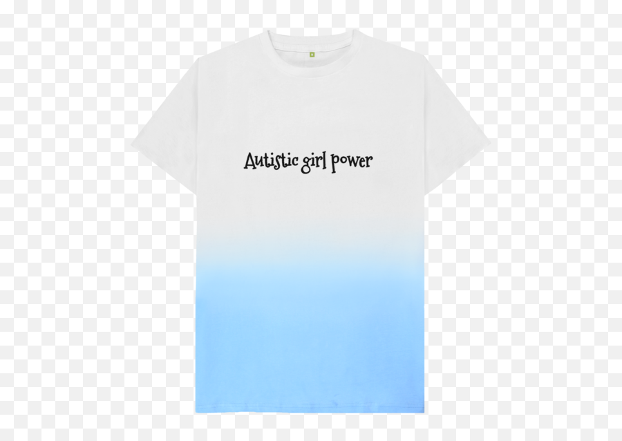 Download Blue Fade Autistic Girl Power Emoji,White Tshirt Png