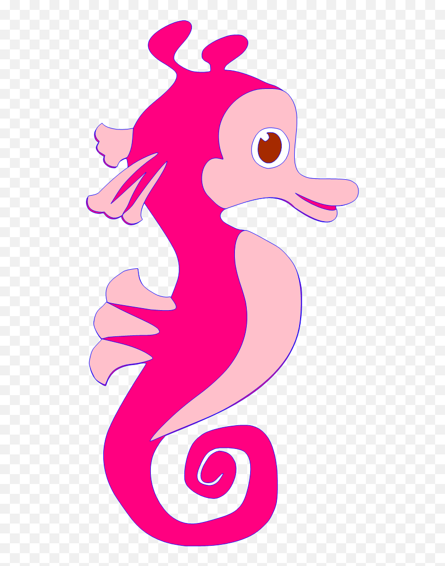 Submerged Sea Horse Png - Pink Seahorse Clip Art Cartoon Sea Horse Png Emoji,Seahorse Clipart